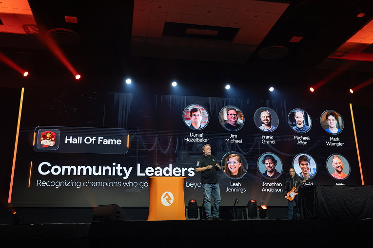 Speaker on stage
