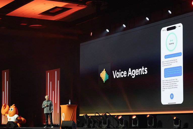 Speaker on stage