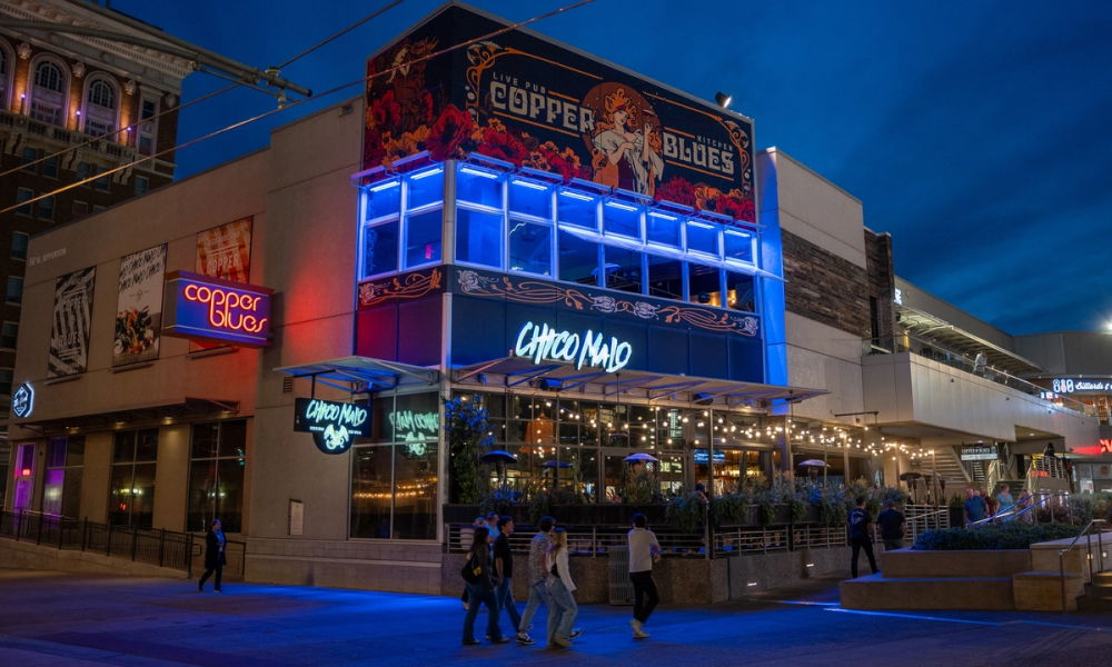 Scenic view of downtown Phoenix at night